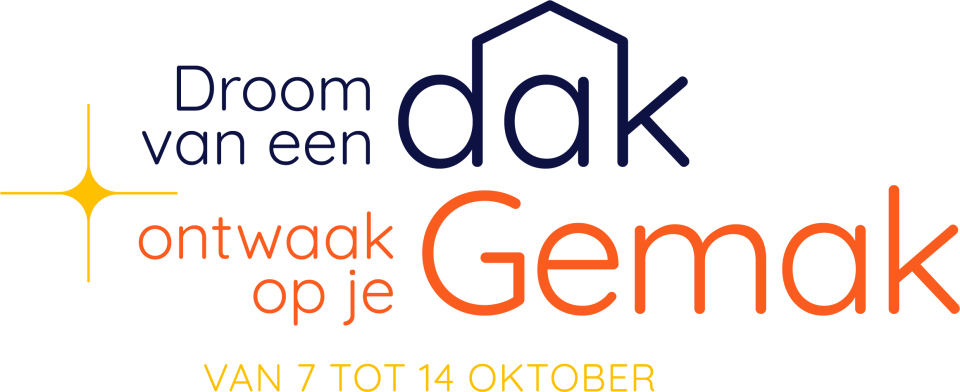 Logo mobilisatiecampagne "Droom van een dak, ontwaak op je gemak" van Straatverplegers